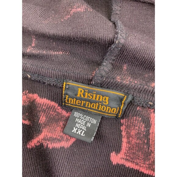 Rising International Full Zip Hoodie Lightweight Cotton Floral Embroidered XXL - Picture 11 of 14